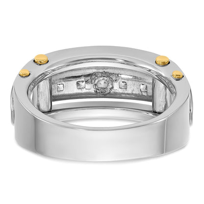 14k Two-tone Gold Men's 1 carat Diamond Complete Ring