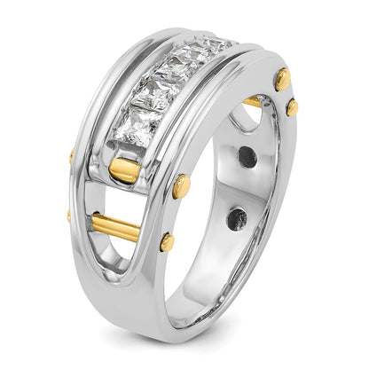 14k Two-tone Gold Men's 1 carat Diamond Complete Ring