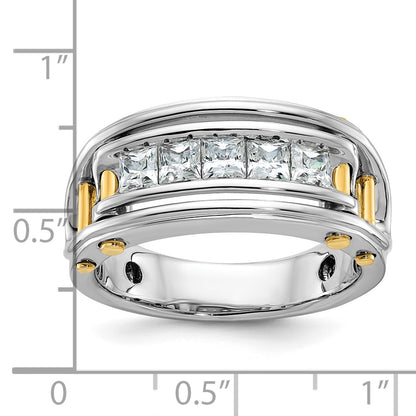 14k Two-tone Gold Men's 1 carat Diamond Complete Ring