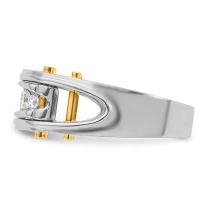 14k Two-tone Gold Men's 1/2 carat Diamond Complete Ring