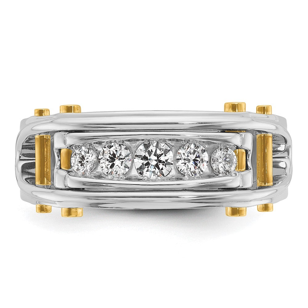 14k Two-tone Gold Men's 1/2 carat Diamond Complete Ring