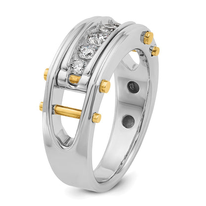 14k Two-tone Gold Men's 1/2 carat Diamond Complete Ring