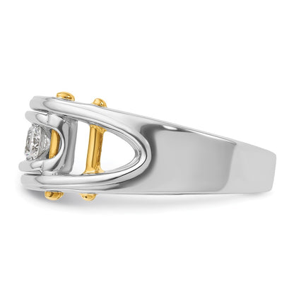 14k Two-tone Gold Men's 1/2 carat Diamond Complete Ring