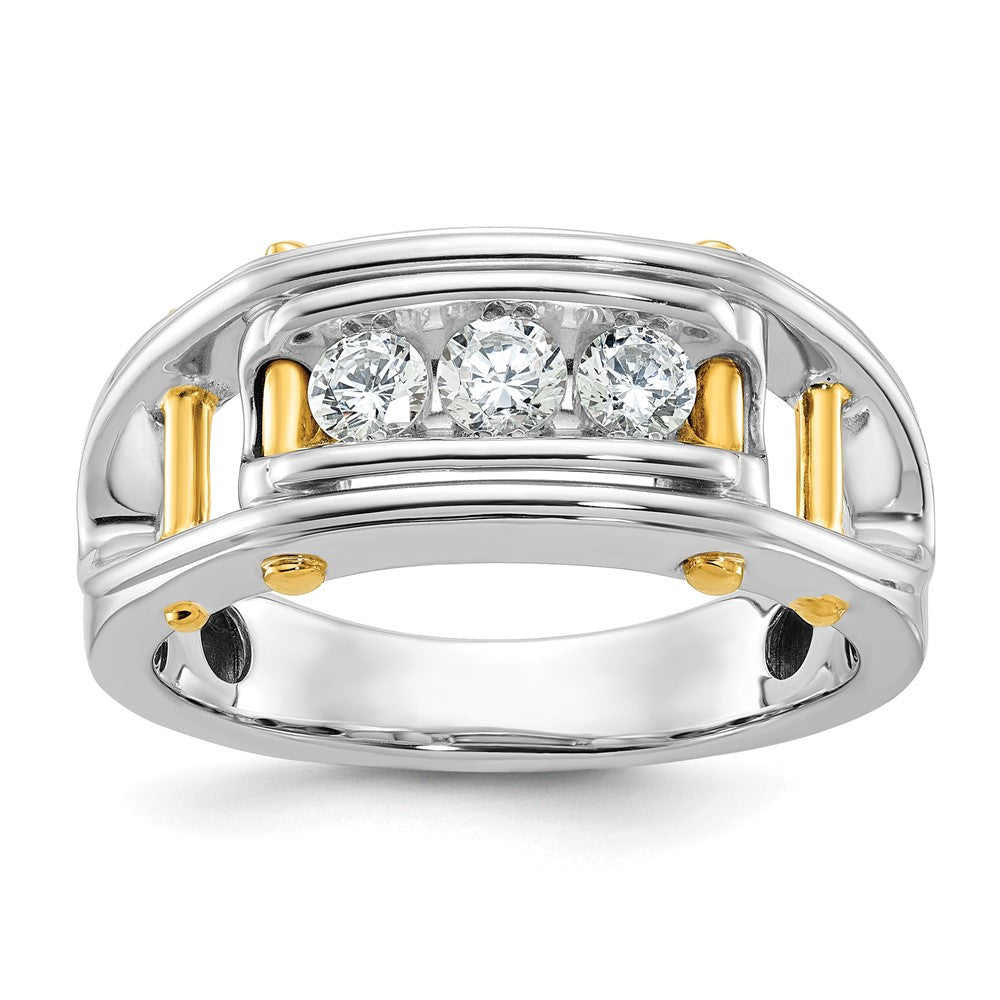 14k Two-tone Gold Men's 1/2 carat Diamond Complete Ring
