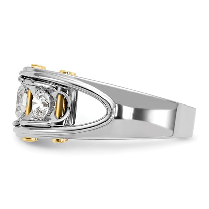 14k Two-tone Gold Men's 1 carat Diamond Complete Ring