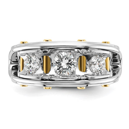 14k Two-tone Gold Men's 1 carat Diamond Complete Ring