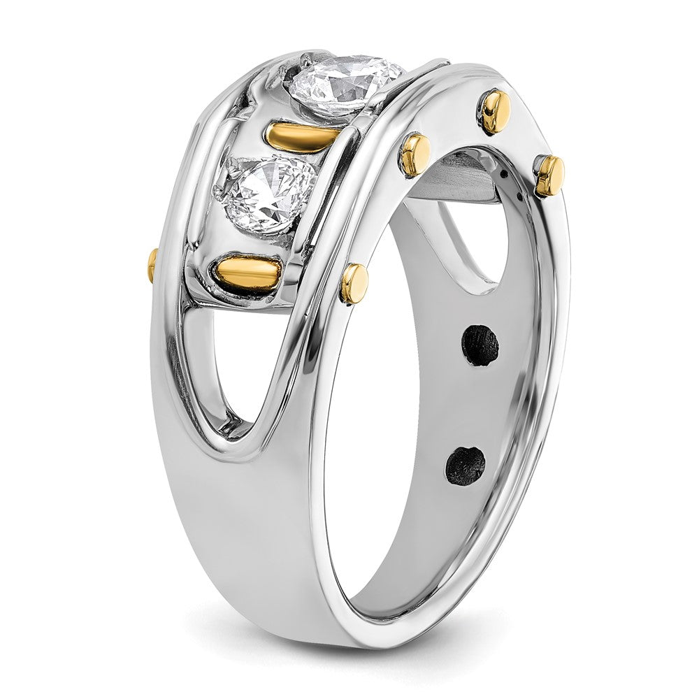 14k Two-tone Gold Men's 1 carat Diamond Complete Ring