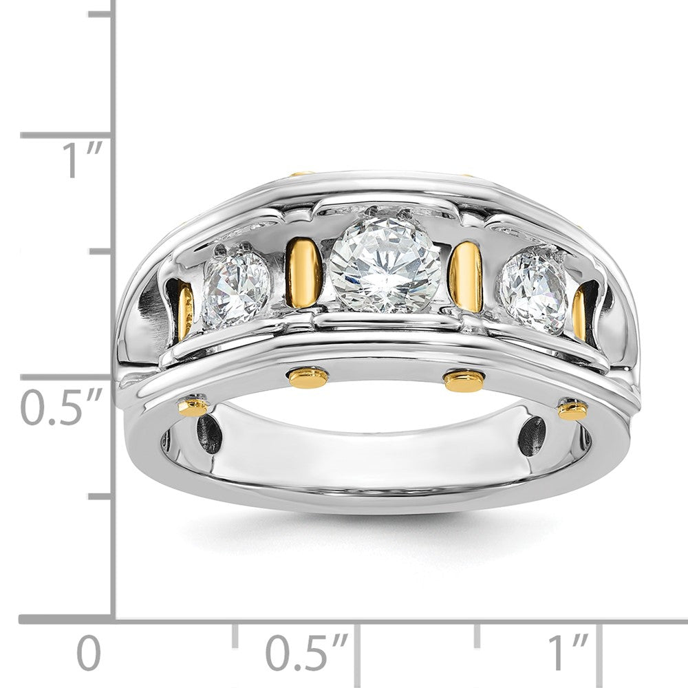 14k Two-tone Gold Men's 1 carat Diamond Complete Ring