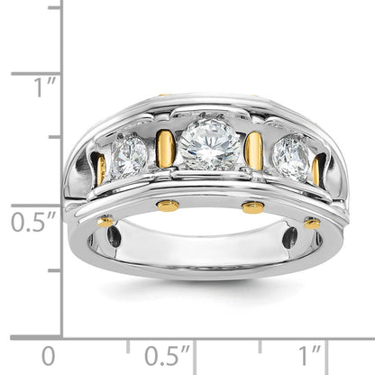 14k Two-tone Gold Men's 1 carat Diamond Complete Ring