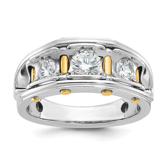 14k Two-tone Gold Men's 1 carat Diamond Complete Ring