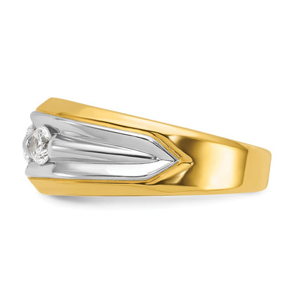 14k Two-tone Gold Men's 3/4 carat Diamond Complete Ring
