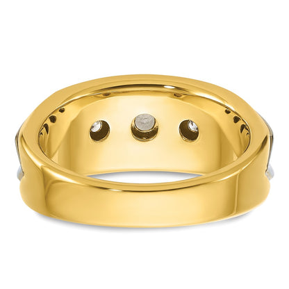 14k Two-tone Gold Men's 3/4 carat Diamond Complete Ring