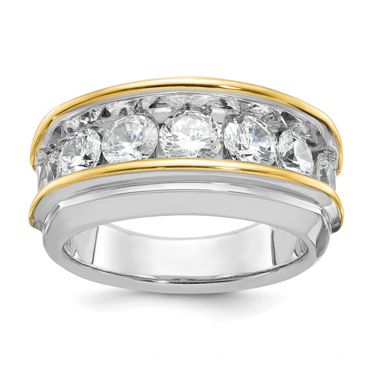 14k Two-tone Gold Men's 3 carat Diamond Complete Ring