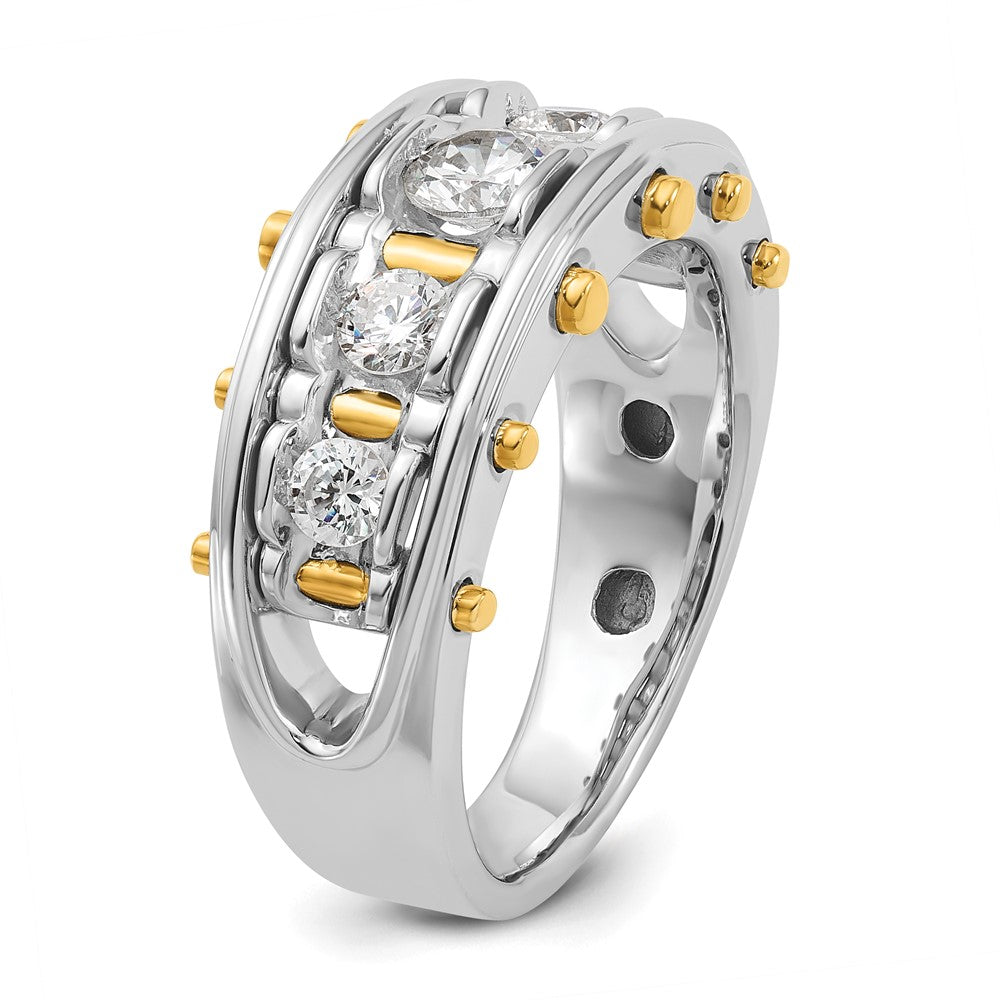 14k Two-tone Gold Men's 1 carat Diamond Complete Ring