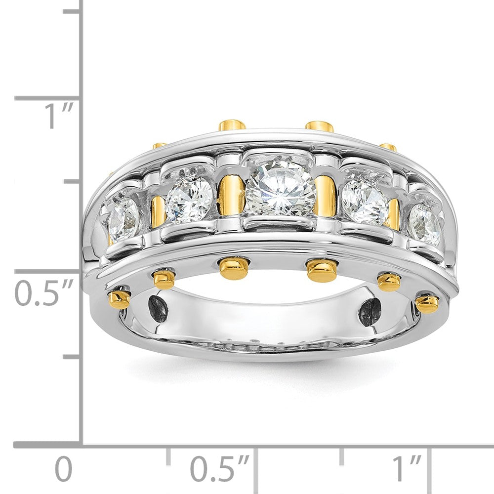 14k Two-tone Gold Men's 1 carat Diamond Complete Ring
