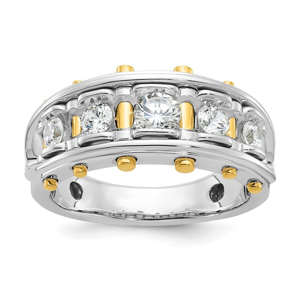 14k Two-tone Gold Men's 1 carat Diamond Complete Ring