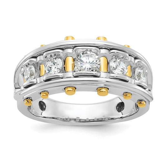 14k Two-tone Gold Men's 1 carat Diamond Complete Ring