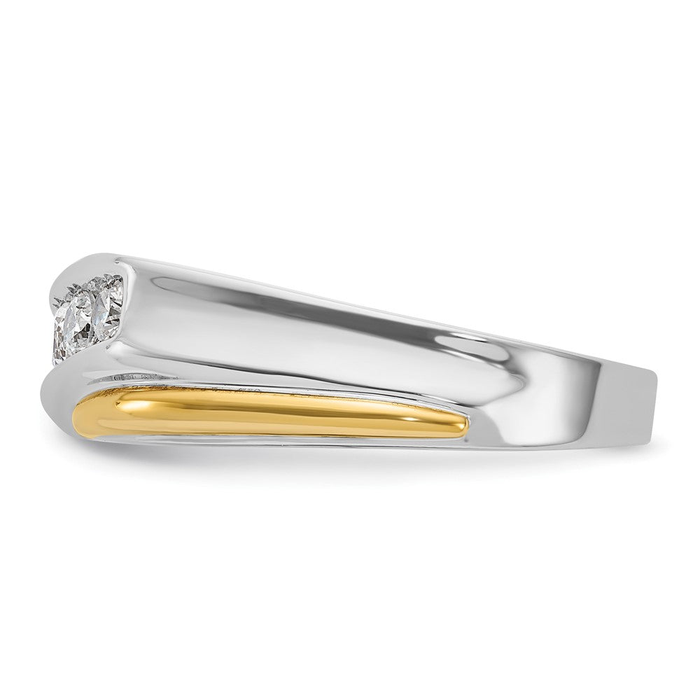 14k Two-tone Gold Men's 1/2 carat Diamond Complete Ring