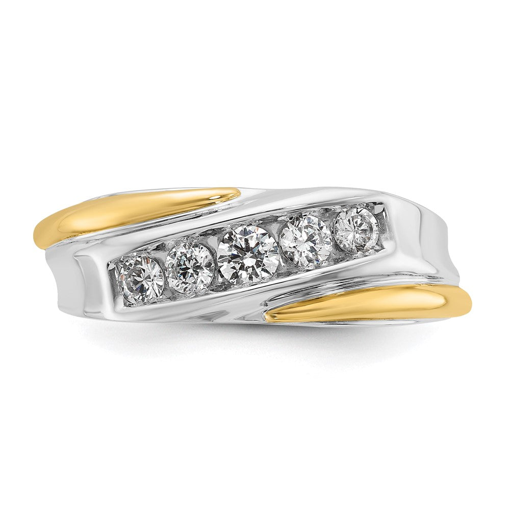 14k Two-tone Gold Men's 1/2 carat Diamond Complete Ring