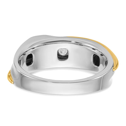 14k Two-tone Gold Men's 1/2 carat Diamond Complete Ring