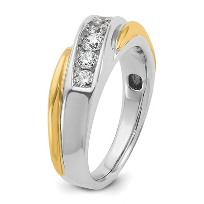 14k Two-tone Gold Men's 1/2 carat Diamond Complete Ring