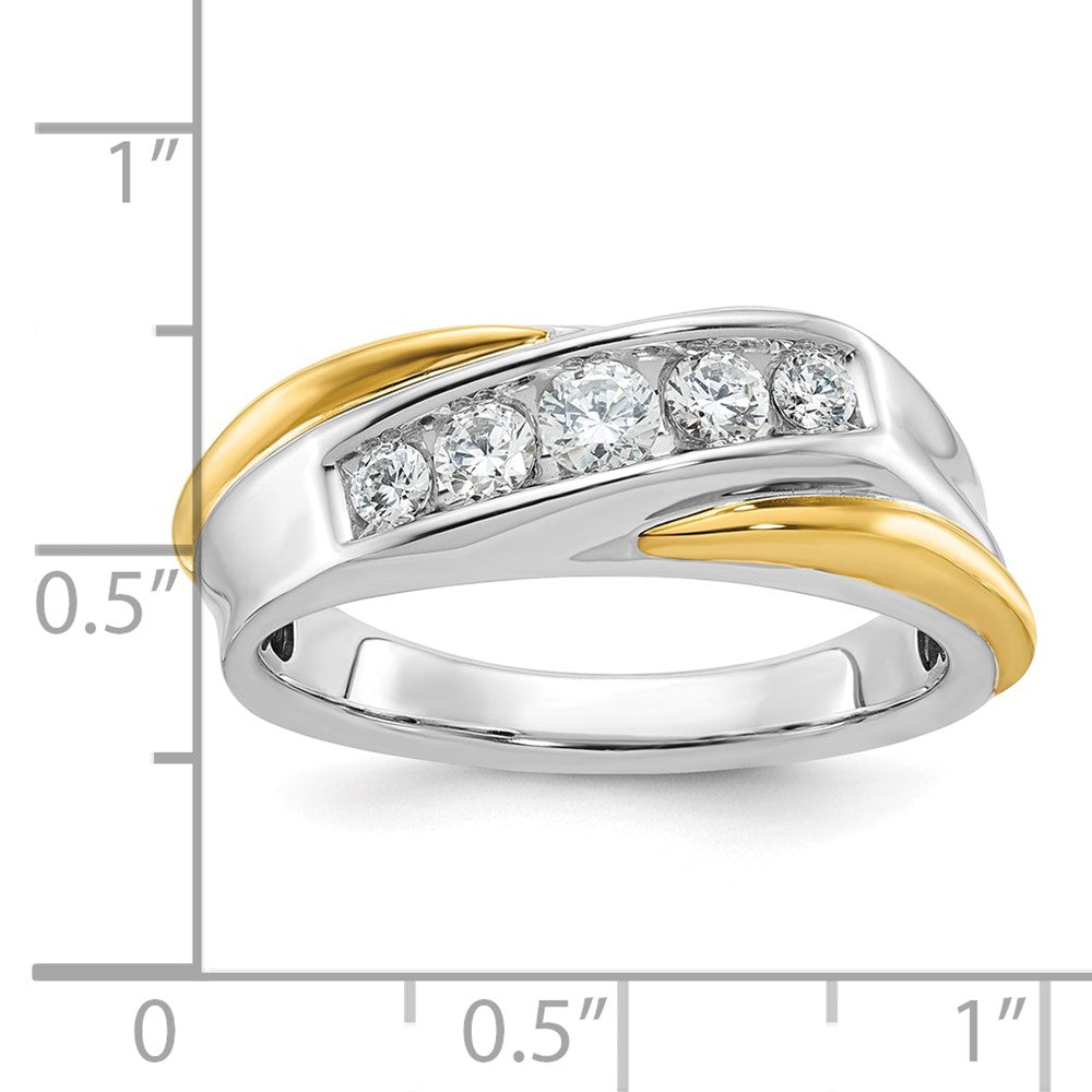 14k Two-tone Gold Men's 1/2 carat Diamond Complete Ring