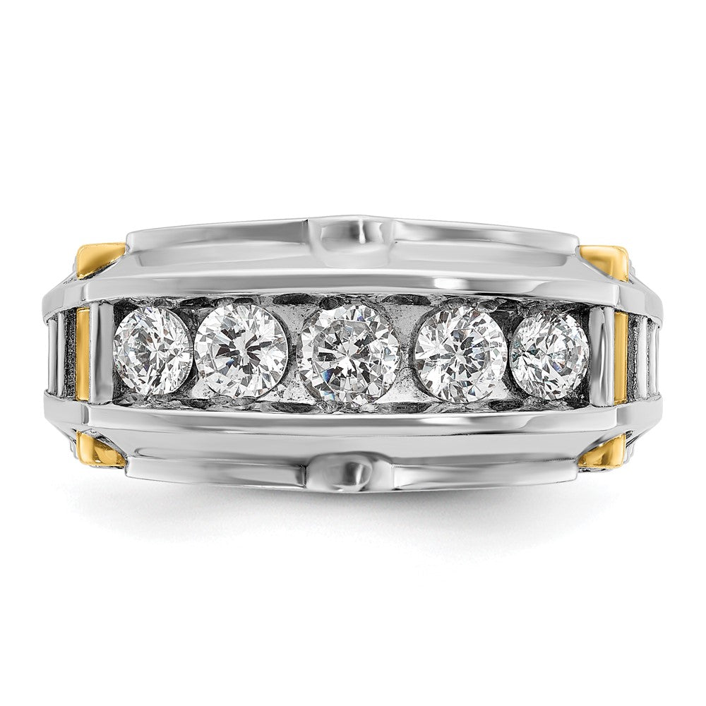 14k Two-tone Gold Men's 1 carat Diamond Complete Ring