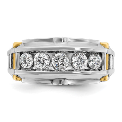 14k Two-tone Gold Men's 1 carat Diamond Complete Ring