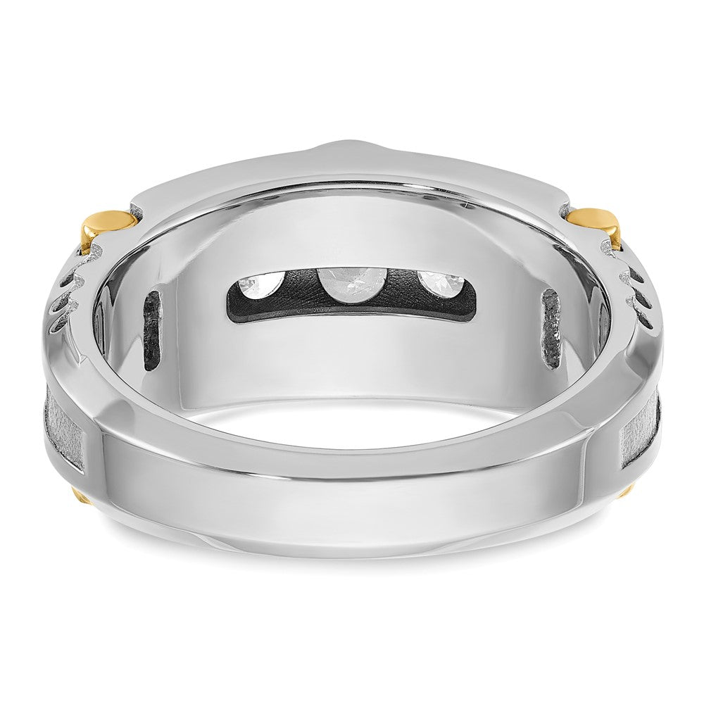 14k Two-tone Gold Men's 1 carat Diamond Complete Ring