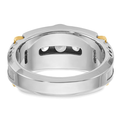 14k Two-tone Gold Men's 1 carat Diamond Complete Ring