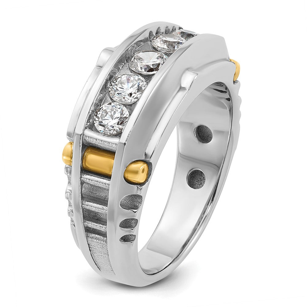 14k Two-tone Gold Men's 1 carat Diamond Complete Ring