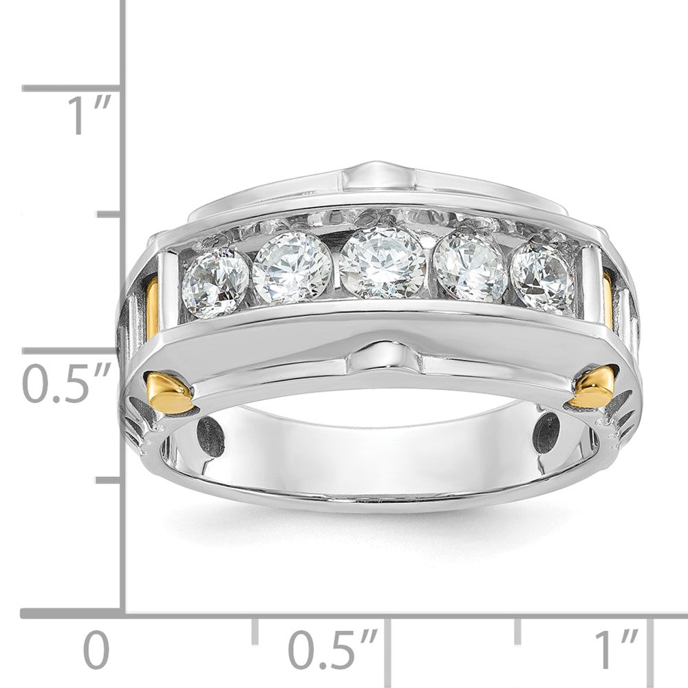 14k Two-tone Gold Men's 1 carat Diamond Complete Ring