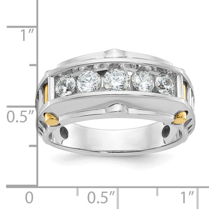 14k Two-tone Gold Men's 1 carat Diamond Complete Ring