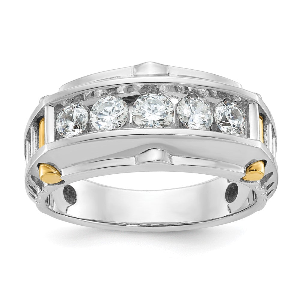 14k Two-tone Gold Men's 1 carat Diamond Complete Ring