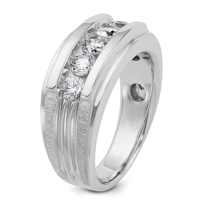 14k White Gold Men's 1 carat Diamond Complete Ring