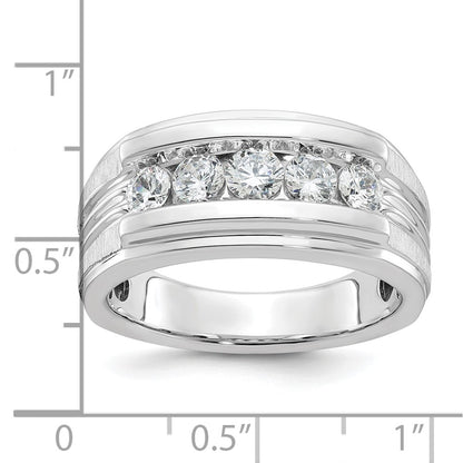 14k White Gold Men's 1 carat Diamond Complete Ring
