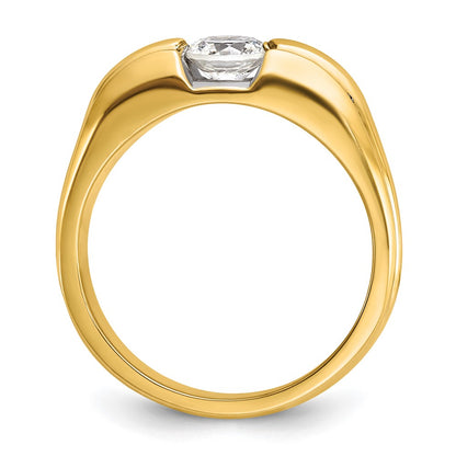 14k Yellow Gold Men's 1/3 carat Diamond Semi-mount Ring