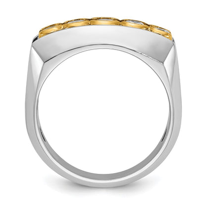14k Two-tone Gold Men's 1 carat Diamond Complete Ring