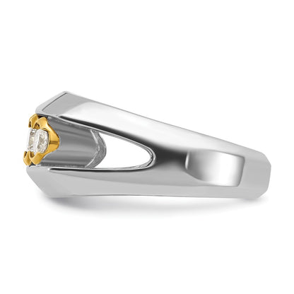 14k Two-tone Gold Men's 1 carat Diamond Complete Ring