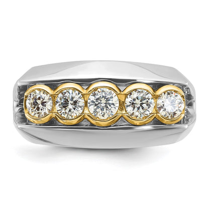 14k Two-tone Gold Men's 1 carat Diamond Complete Ring