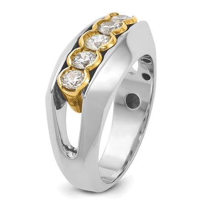 14k Two-tone Gold Men's 1 carat Diamond Complete Ring
