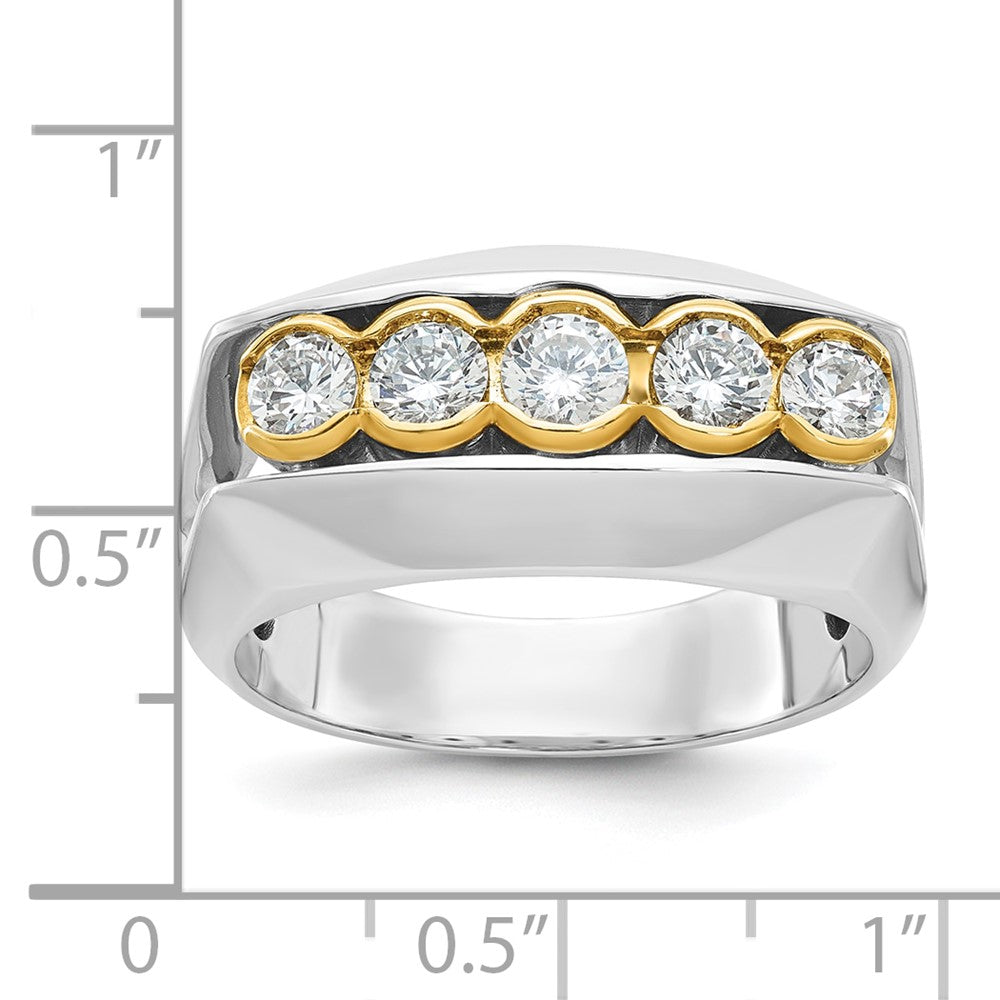 14k Two-tone Gold Men's 1 carat Diamond Complete Ring