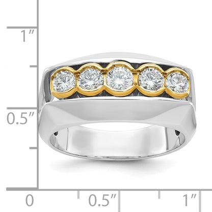14k Two-tone Gold Men's 1 carat Diamond Complete Ring
