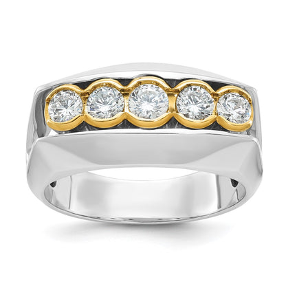 14k Two-tone Gold Men's 1 carat Diamond Complete Ring