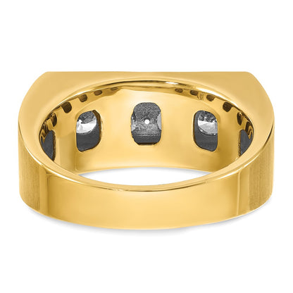 14k Yellow Gold Men's Square Top 1 carat Diamond Complete Ring