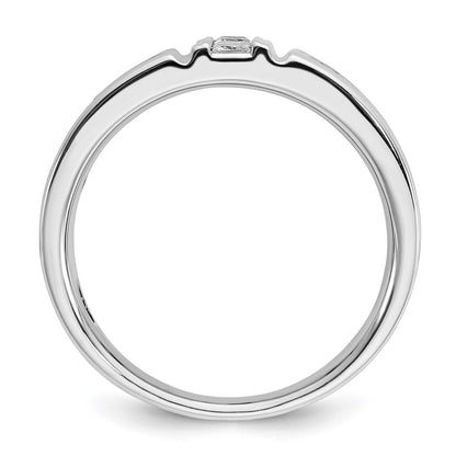 14k White Gold Men's Black and White 1 carat Diamond Complete Ring