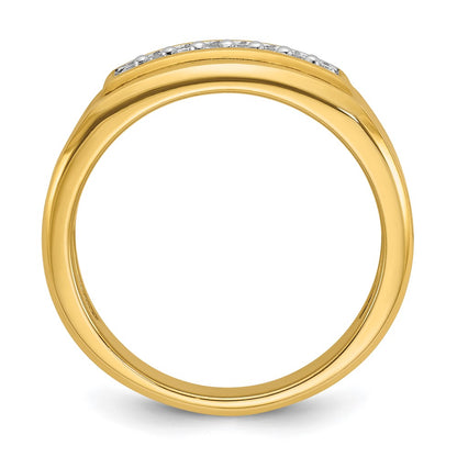 10K Yellow Gold Ibgoodman Men'S Polished 2-Row Ring Mounting