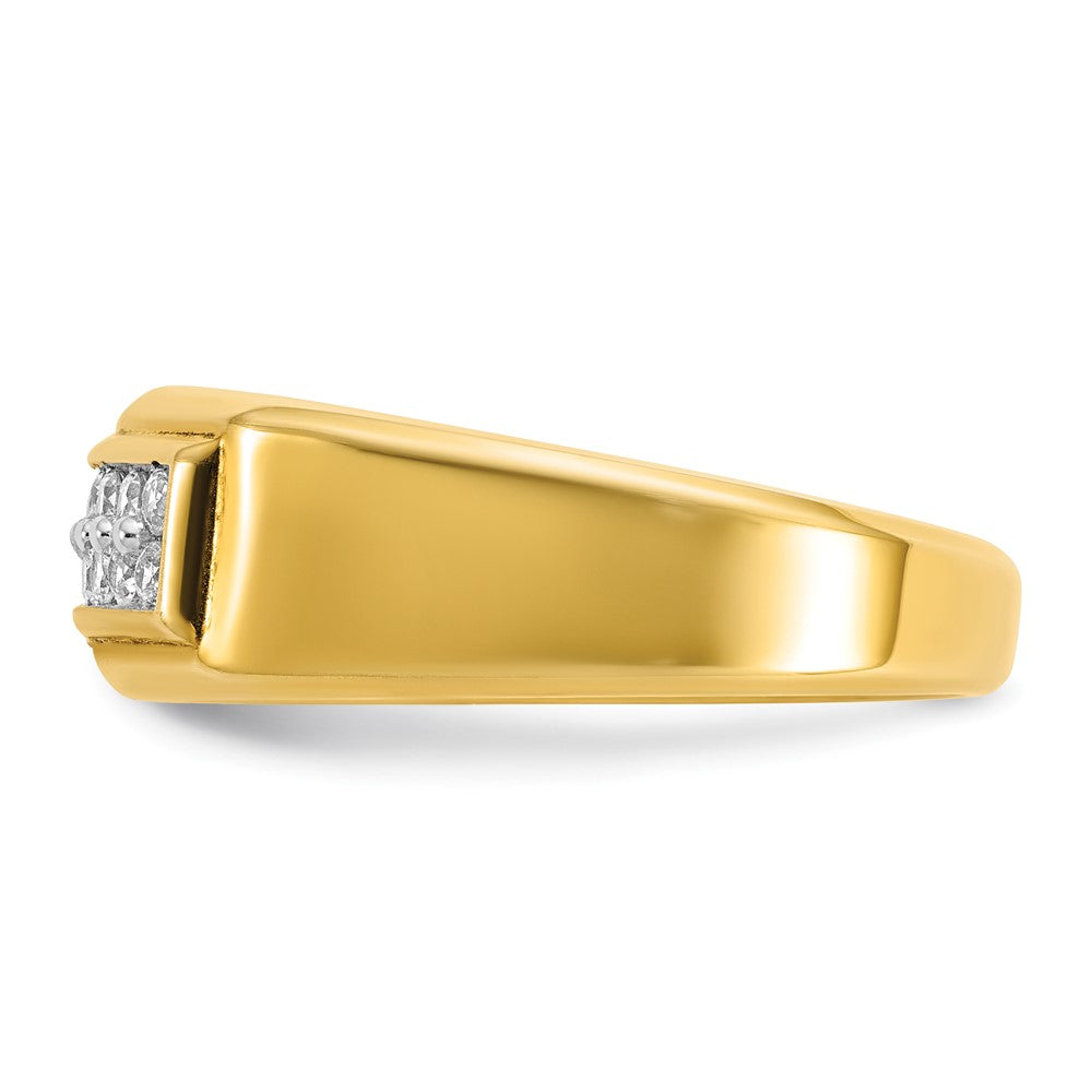 10K Yellow Gold Ibgoodman Men'S Polished 2-Row Ring Mounting