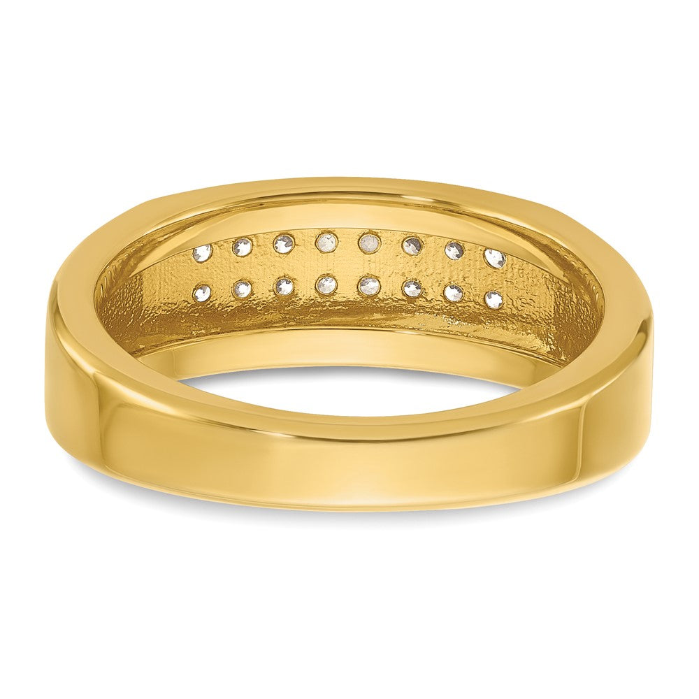 10K Yellow Gold Ibgoodman Men'S Polished 2-Row Ring Mounting