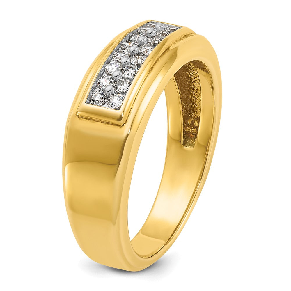 10K Yellow Gold Ibgoodman Men'S Polished 2-Row Ring Mounting